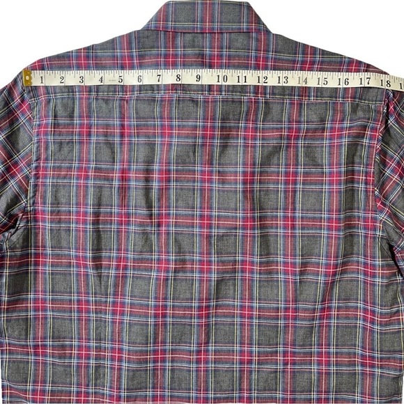 NWT J. Maverick Grey and Red Plaid Button Down Shirt sz M - Picture 7 of 10